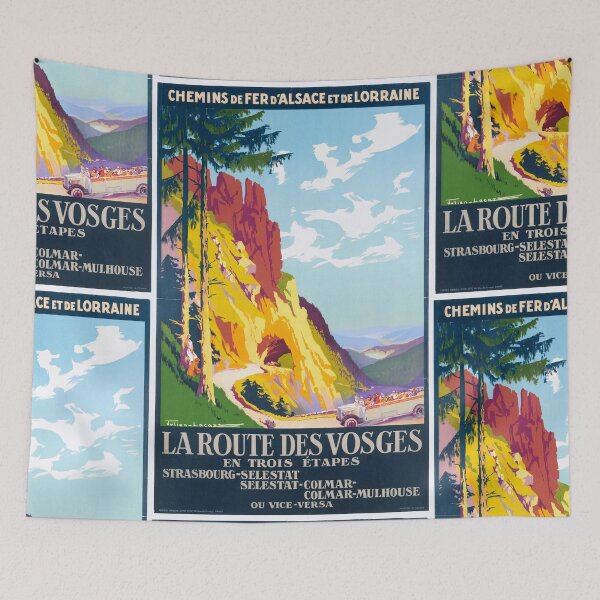 Item preview, Vintage Art Deco Travel Poster | La Route des Vosges | Scenic French Mountains | Early 20th Century Railway Tourism | Julien Lacaze designed and sold by artofuniverse.