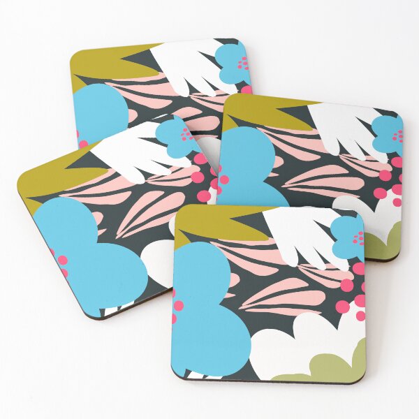 Item preview, Mid-Century Modern Blue And Olive Floral Abstract Designs designed and sold by DEC02.