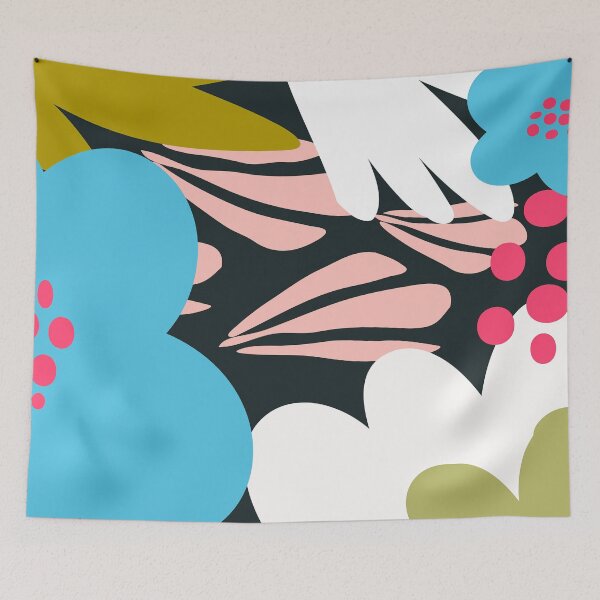 Item preview, Mid-Century Modern Blue And Olive Floral Abstract Designs designed and sold by DEC02.