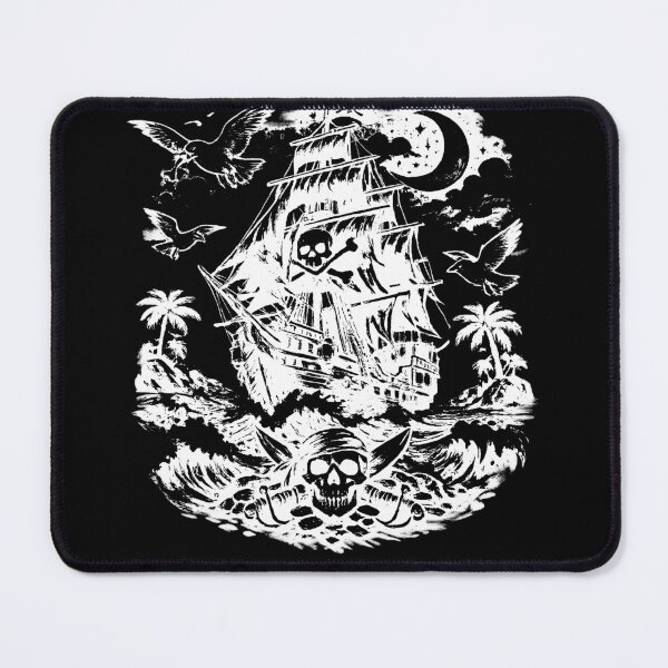 Item preview, Copy of Pirate sailing ships with seagulls flying (negative ver) designed and sold by Moonshroomarts.