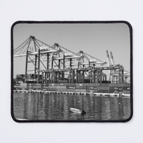 Item preview, Container Port With Gantry Cranes and Stacked Shipping Containers Along Industrial Harbor Waterfront designed and sold by Nmallia.