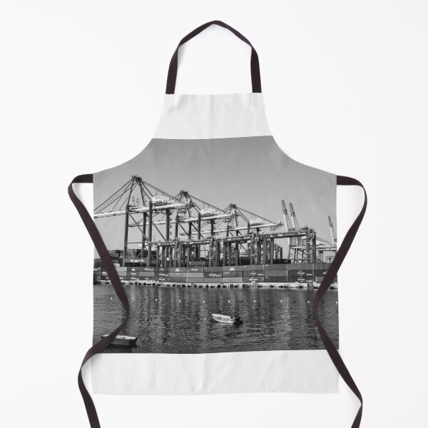 Item preview, Container Port With Gantry Cranes and Stacked Shipping Containers Along Industrial Harbor Waterfront designed and sold by Nmallia.