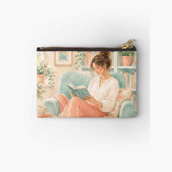 Item preview, Watercolour Woman Reading in Her Library designed and sold by Creative Nook.
