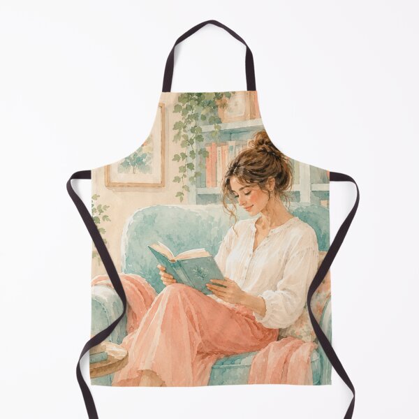 Item preview, Watercolour Woman Reading in Her Library designed and sold by Creative Nook.