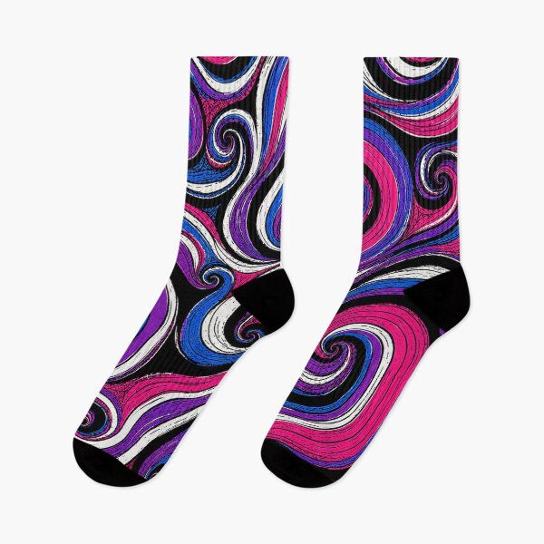 Item preview, Swirly Bisexual Pride Flag Stripe Cartoon Pattern designed and sold by BeJolley.