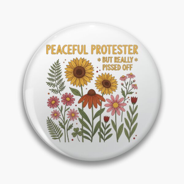 Item preview, Peaceful Protester But Really Pissed Off Funny Retro Wildflower Floral designed and sold by rediscoveredapp.