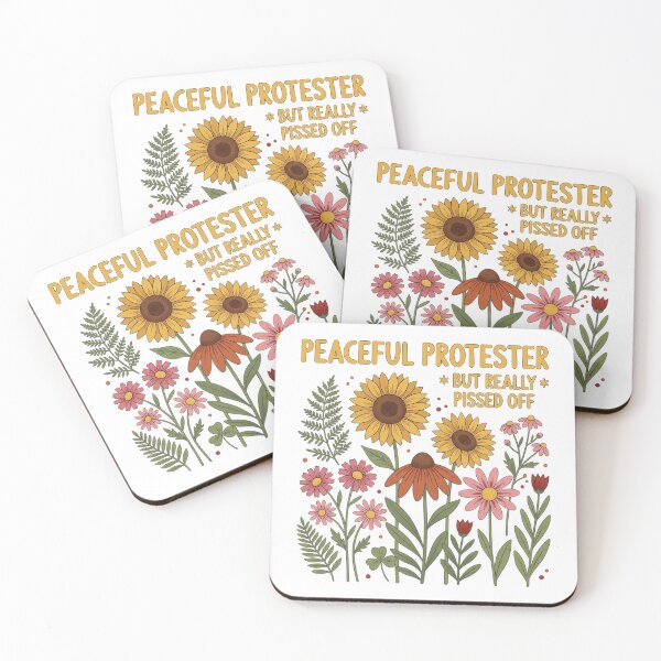 Item preview, Peaceful Protester But Really Pissed Off Funny Retro Wildflower Floral designed and sold by rediscoveredapp.