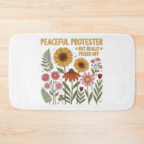 Item preview, Peaceful Protester But Really Pissed Off Funny Retro Wildflower Floral designed and sold by rediscoveredapp.
