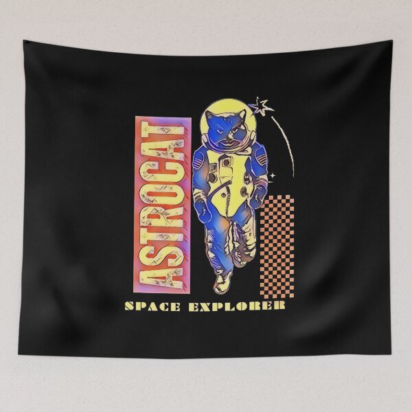 Item preview, Astrocat Space Explorer Retro Futuristic Cat Astronaut designed and sold by creativerooney.