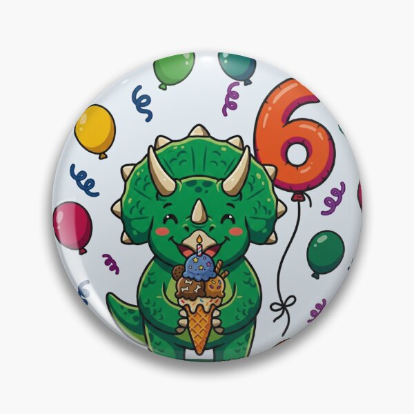 Item preview, Six Saurus green triceratops 6th birthday dino lover designed and sold by Tronstell.