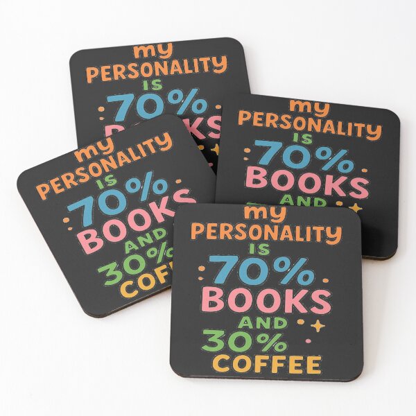 Item preview, My Personality Is 70% Books And 30% Coffee Funny Book Lover Design designed and sold by BookedAndDesign.
