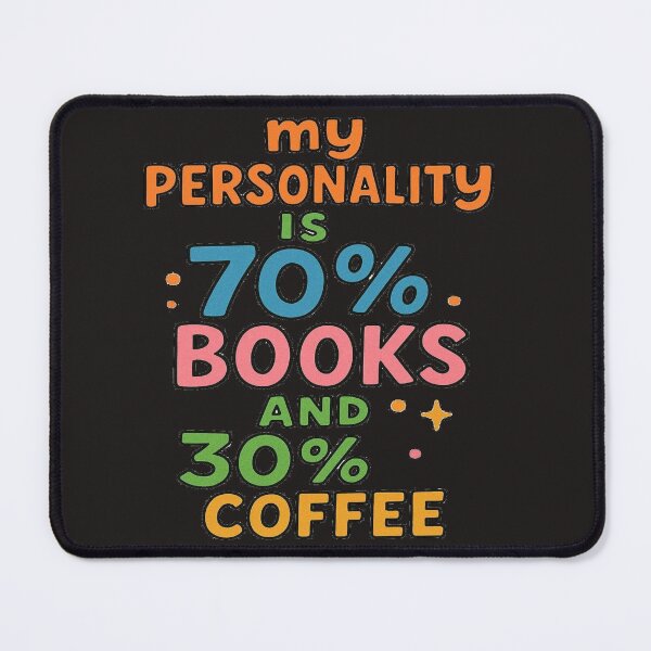 Item preview, My Personality Is 70% Books And 30% Coffee Funny Book Lover Design designed and sold by BookedAndDesign.
