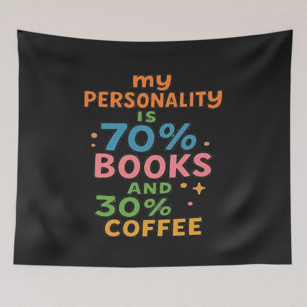 Item preview, My Personality Is 70% Books And 30% Coffee Funny Book Lover Design designed and sold by BookedAndDesign.