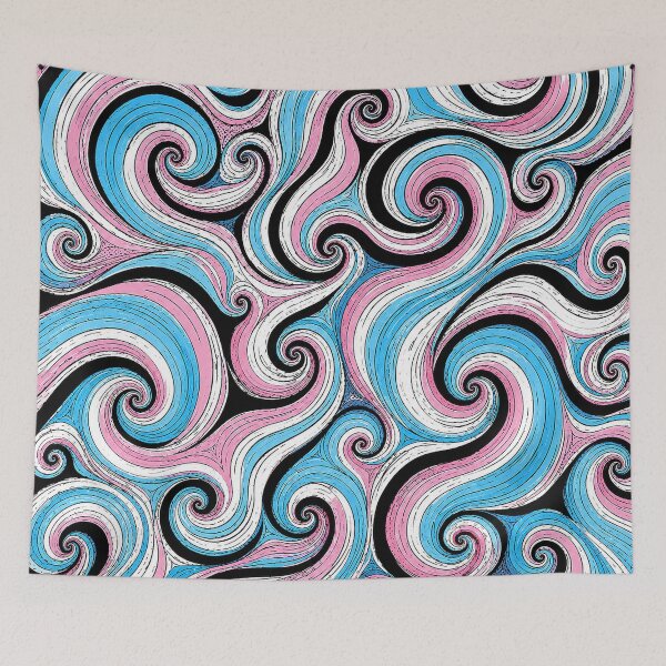Item preview, Transgender Pride Flag Swirly Stripe Pattern designed and sold by BeJolley.