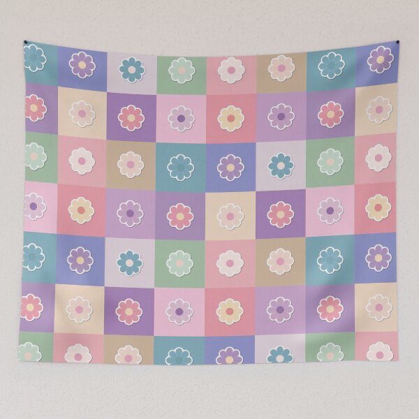 Item preview, Pastel Daisies on pink designed and sold by uunaa.