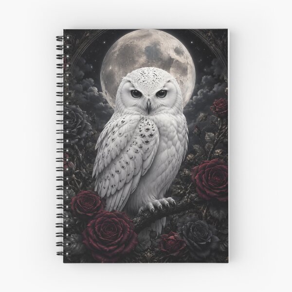 Item preview, White Owl Moon and Roses Gothic Art designed and sold by VelarisMoon.