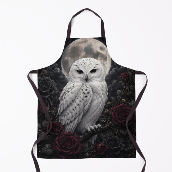 Item preview, White Owl Moon and Roses Gothic Art designed and sold by VelarisMoon.
