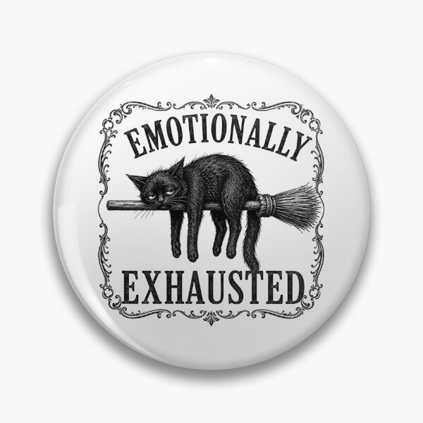 Item preview, Emotionally Exhausted Cat Shirt – Funny Gothic Witch Cat Meme Aesthetic designed and sold by Lichtisign.