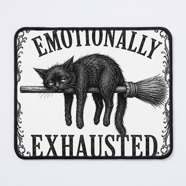 Item preview, Emotionally Exhausted Cat Shirt – Funny Gothic Witch Cat Meme Aesthetic designed and sold by Lichtisign.