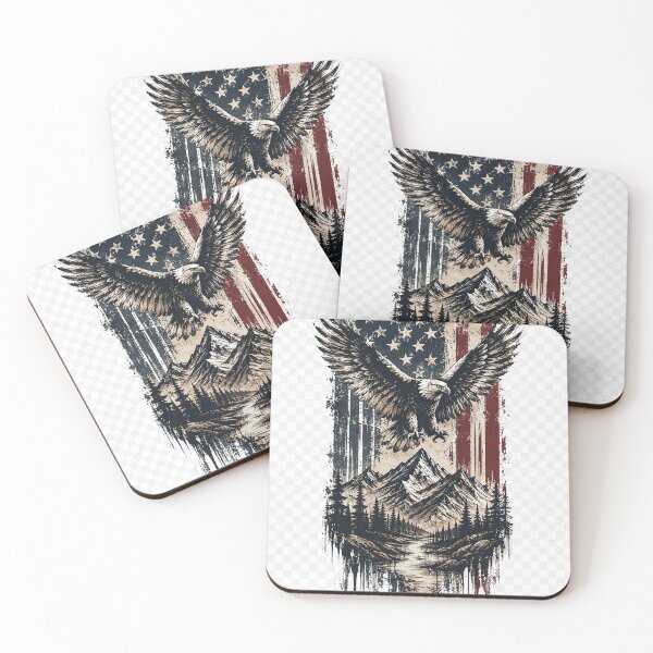 Item preview, Vintage Eagle Over American Wilderness designed and sold by CuboBisiani virtual creative design.