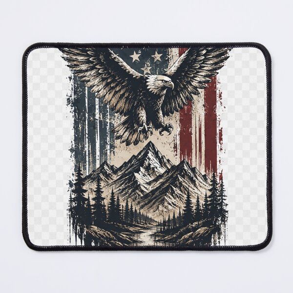 Item preview, Vintage Eagle Over American Wilderness designed and sold by CuboBisiani virtual creative design.