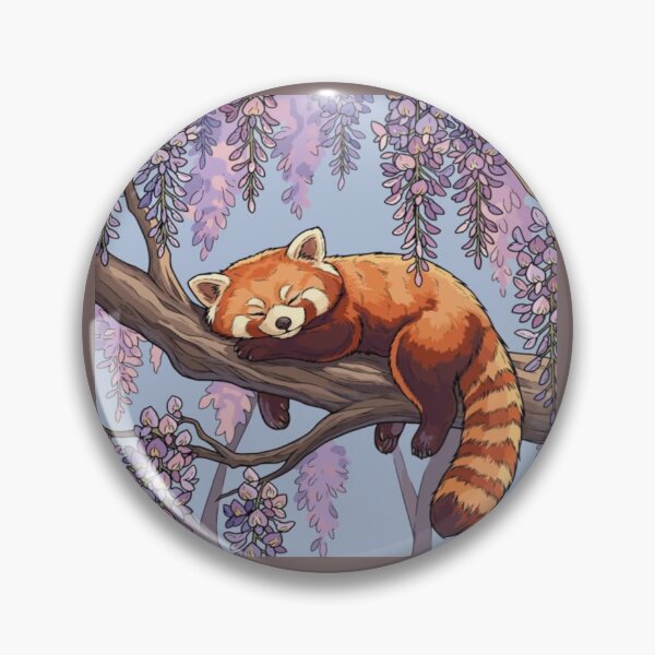 Item preview, Cute Red Panda Sleeping on Tree Branch Artwork  designed and sold by NivyasArtistry.