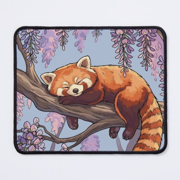 Item preview, Cute Red Panda Sleeping on Tree Branch Artwork designed and sold by NivyasArtistry.