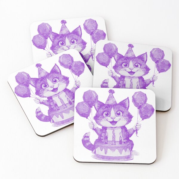 Item preview, Birthday Cat with Cake designed and sold by kinpirks.