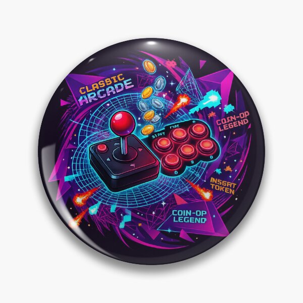 Item preview, Synthwave Arcade Vortex: 80s Retro Gaming Joystick & Neon Grid designed and sold by krish-prints.