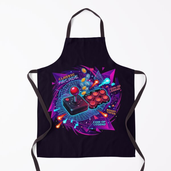 Item preview, Synthwave Arcade Vortex: 80s Retro Gaming Joystick & Neon Grid designed and sold by krish-prints.