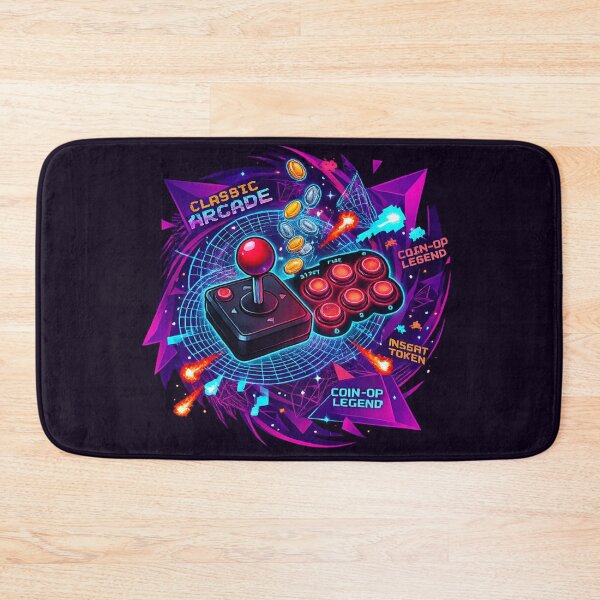 Item preview, Synthwave Arcade Vortex: 80s Retro Gaming Joystick & Neon Grid designed and sold by krish-prints.