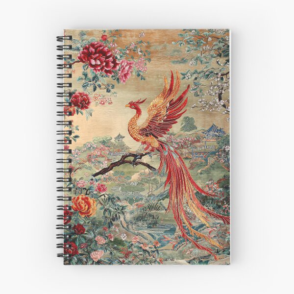 Item preview, Phoenix in Bloom – Oriental Garden Art Print | Mythical Bird Floral Wall Decor designed and sold by GrinGalore.