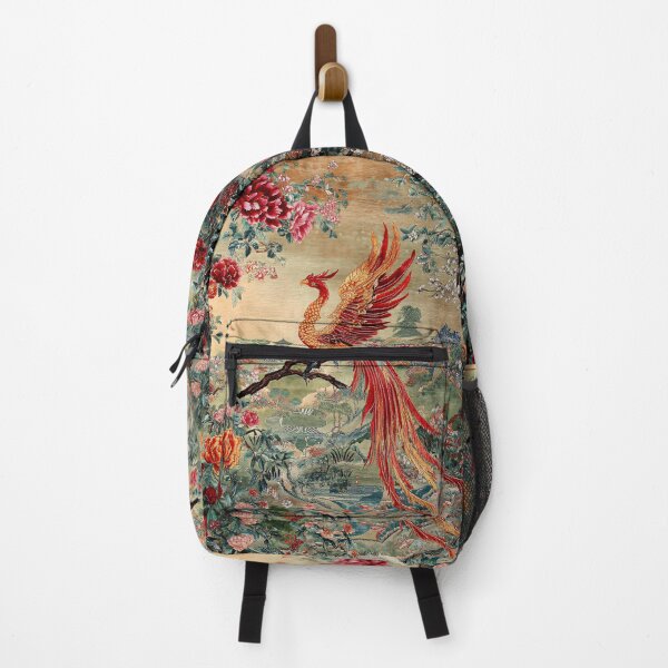 Item preview, Phoenix in Bloom – Oriental Garden Art Print | Mythical Bird Floral Wall Decor designed and sold by GrinGalore.