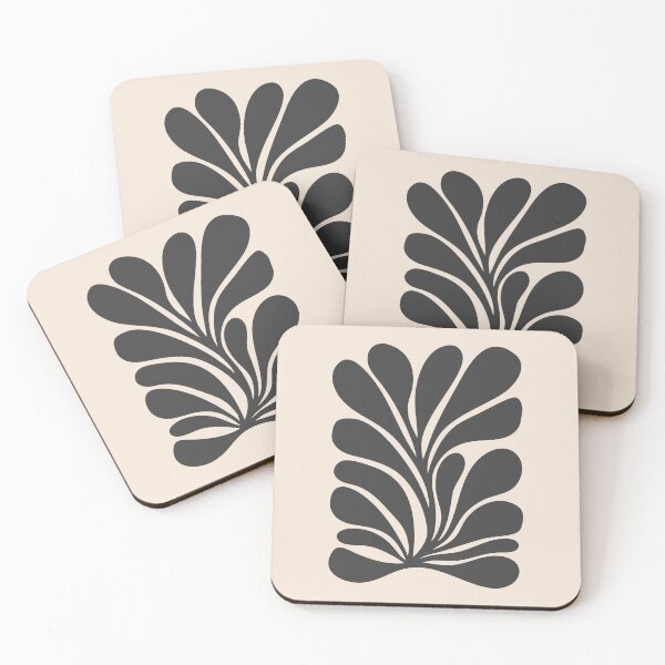Item preview, Black Beige Abstract Botanical Art designed and sold by NicoleYoungStudio.