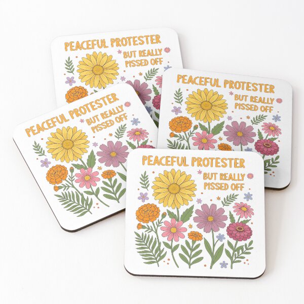 Item preview, Sarcastic Peaceful Protester Retro Floral Really Pissed Off designed and sold by rediscoveredapp.