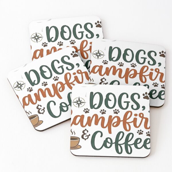 Item preview, Dogs Campfires and Coffee - Cute Dog Mom Camping Sticker designed and sold by Hilmanku.