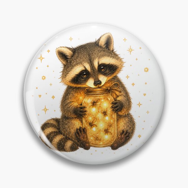 Item preview, Cute Raccoon Firefly Jar Sunflower Twilight designed and sold by AQUILAKREO.
