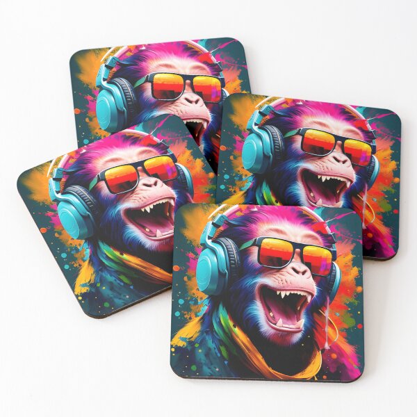 Item preview, A wildly expressive chimpanzee  designed and sold by ColouryourlifeBE.