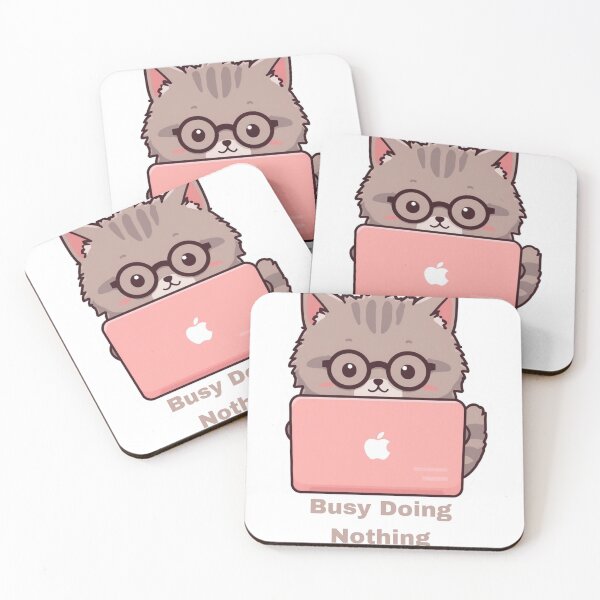 Item preview, Busy Doing Nothing - Cute Cat With Laptop designed and sold by BrokenVibe.