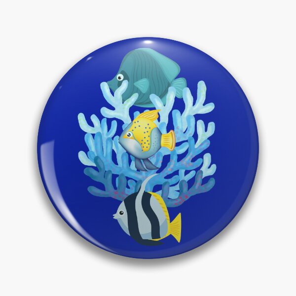 Artikelvorschau, Colorful Tropical Fish Coral Reef Illustration  Ocean Life Art. entworfen und verkauft von LunaPrintCo.