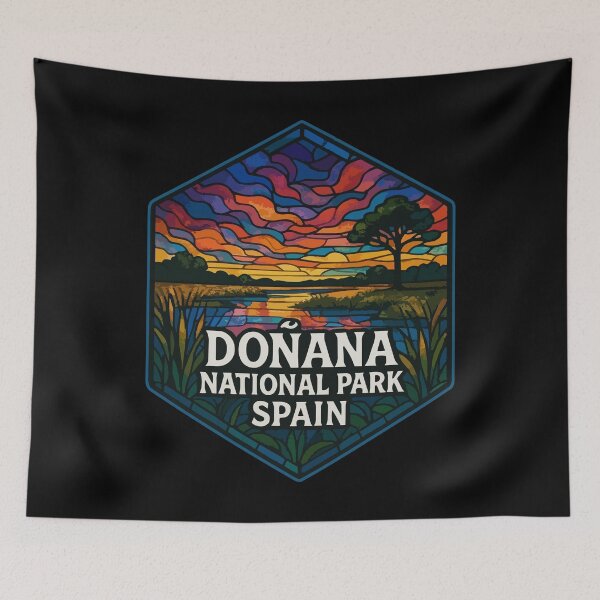 Item preview, Donana National Park Stained Glass Art Travel designed and sold by TomFrontierArt.