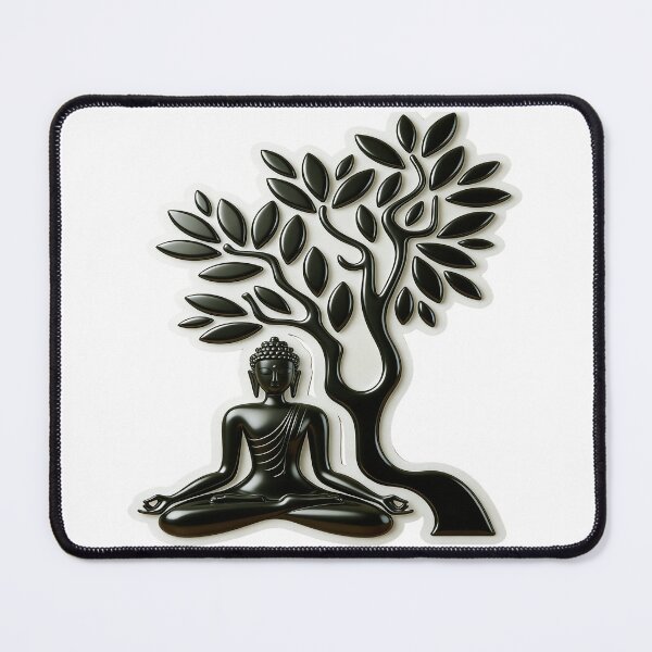 Item preview, Buddha Under Bodhi Tree Enlightenment Meditation Silhouette Wall Art designed and sold by ARTCREATESHOP.