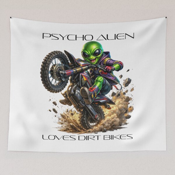 Item preview, Psycho Alien Loves Dirtbikes Black Lettering designed and sold by PsychoAlien.com.