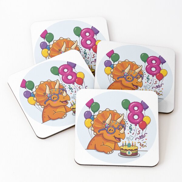 Item preview, Triceratops orange dinosaur 8th birthday gift designed and sold by Tronstell.