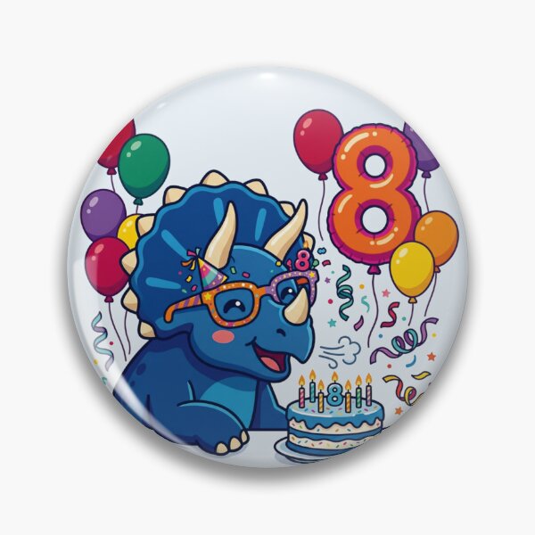 Item preview, Triceratops blue dinosaur 8th birthday gift designed and sold by Tronstell.