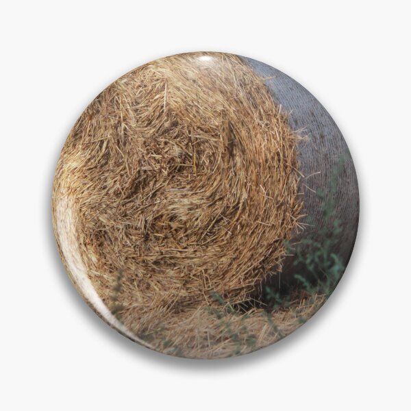 Item preview, Golden Hay Bales in Harvested Field Near Rural Farmhouses at Sunset Countryside Landscape designed and sold by Nmallia.