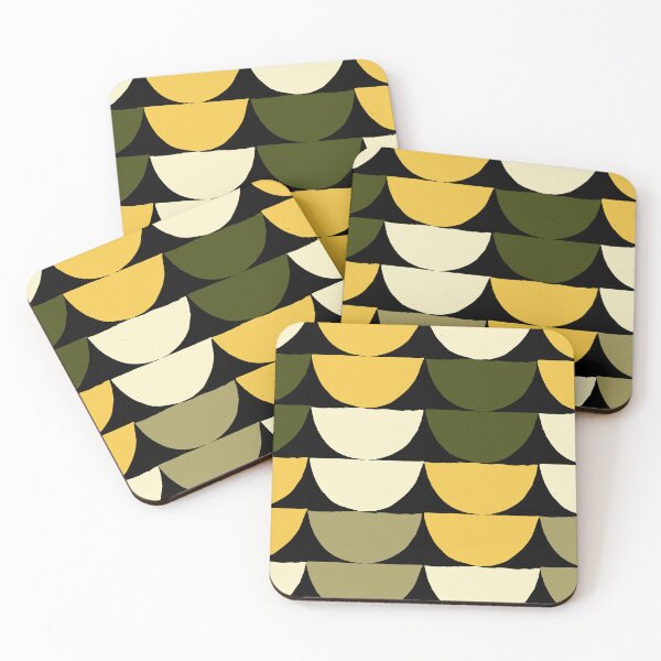 Item preview, Mid-Century Modern Yellow, Green, Cream Half-Circle Pattern designed and sold by DEC02.