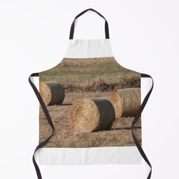 Item preview, Golden Hay Bales in Dry Field With Rural Farmhouse and Stone Walls at Sunset designed and sold by Nmallia.