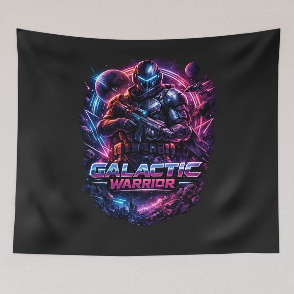 Item preview, Retro Cyberpunk Galactic Warrior - Neon Sci-Fi Soldier designed and sold by Log77.