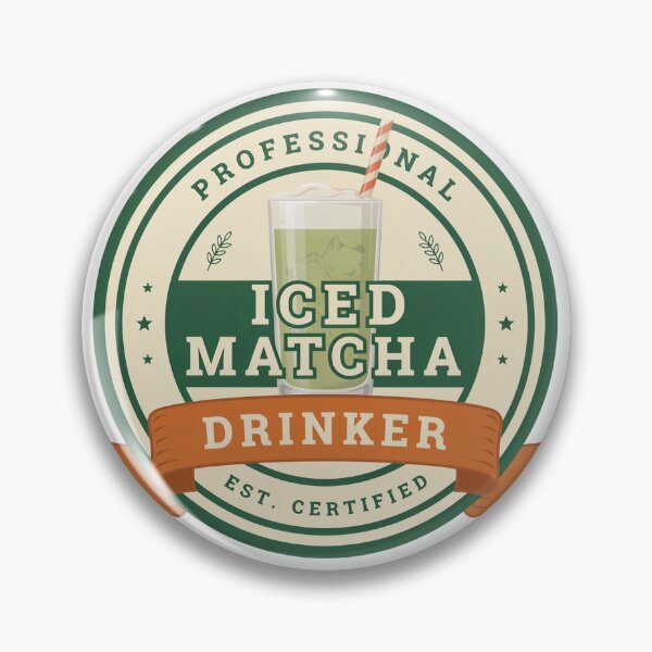 Item preview, Professional Iced Matcha Drinker Certified Badge – Funny Matcha Lover Retro Design designed and sold by ArcticFoxStudio.